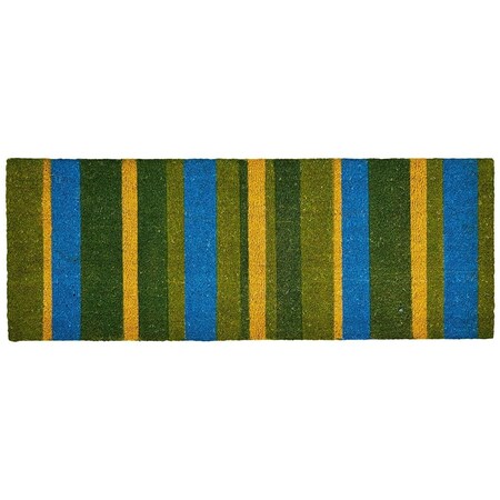 Micasa Imports Decor Backed Coir DoormatGreen Stripes MI1081139